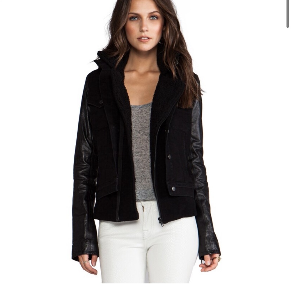 Current/Elliott The Studio Jacket in Piston/Leather and Shearling